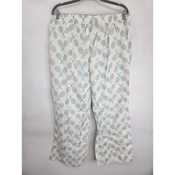 Aerie Women’s XL Pajama Pants Tennis Racket Pattern Relaxed Fit Cozy Loungewear - Picture 3 of 8